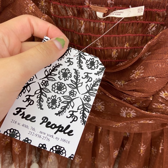 Free People Penelope top in coffee combo Sz XS - Picture 4 of 5